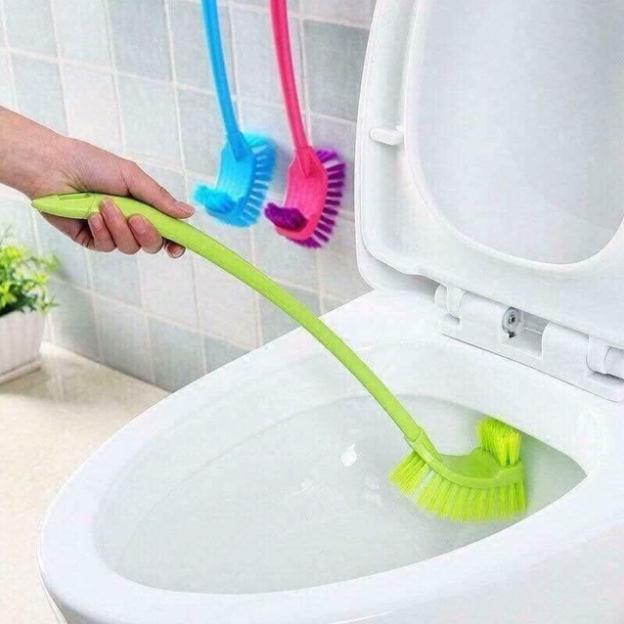 Cây cọ nhà vệ sinh bồn cầu thiết kế gọn nhẹ chà sạch mọi vết bẩn - 2 đầu hình chữ nhật
