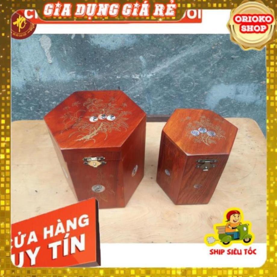 ̂  Hộp Đựng Chè Bằng Gỗ Hương Loại To -Sơn Không Mùi Không Độc