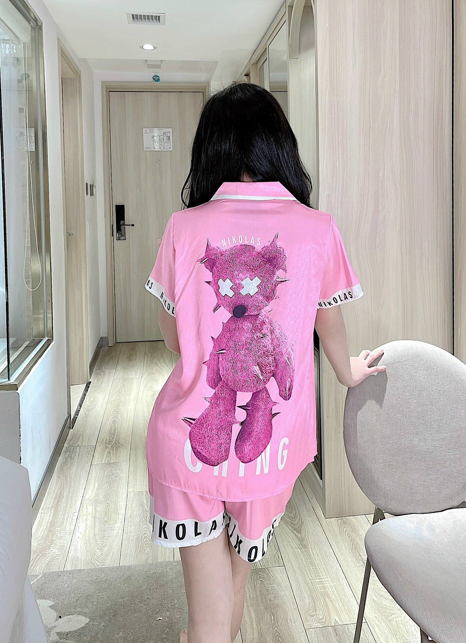 Bộ đùi lụa xước cao cấp mềm mát bộ mặc nhà nữ có túi A10