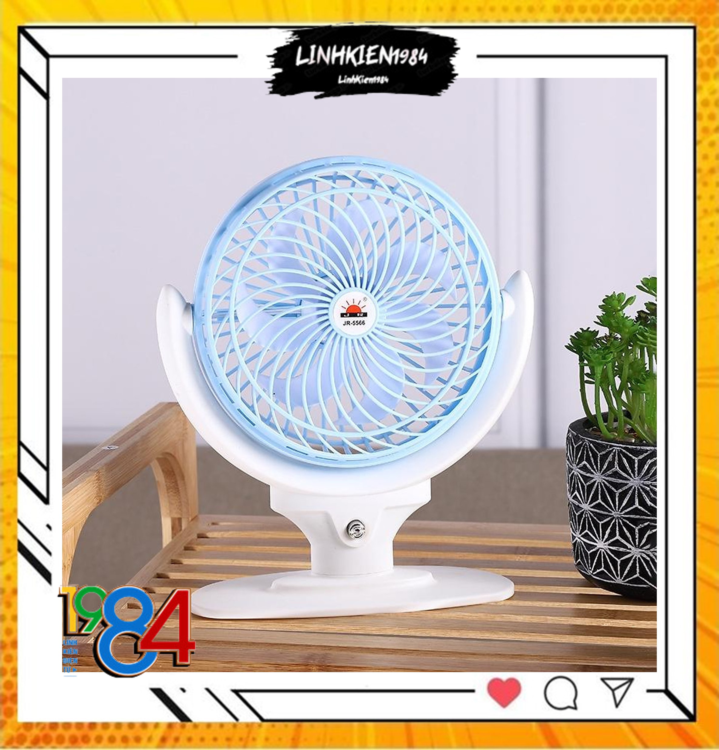 Quạt để bàn sạc tích điện – Siêu mát– JR-5566