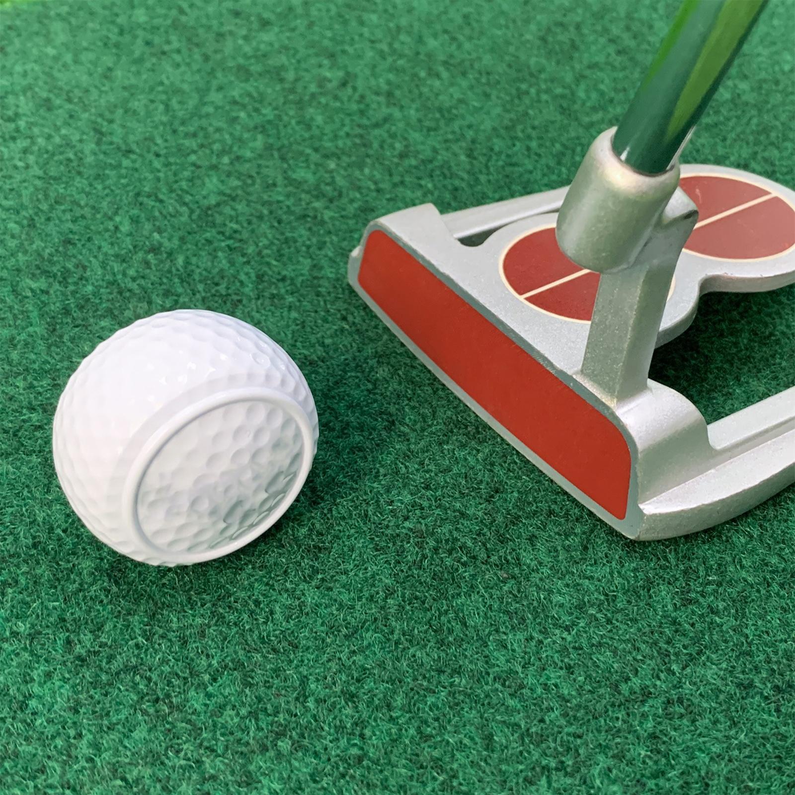 Synthetic Rubber Flat Golf Ball Practice Balls Swing Training Aid Golf Equipment Putting Trainer for Indoor Outdoor Beginner Practice Green