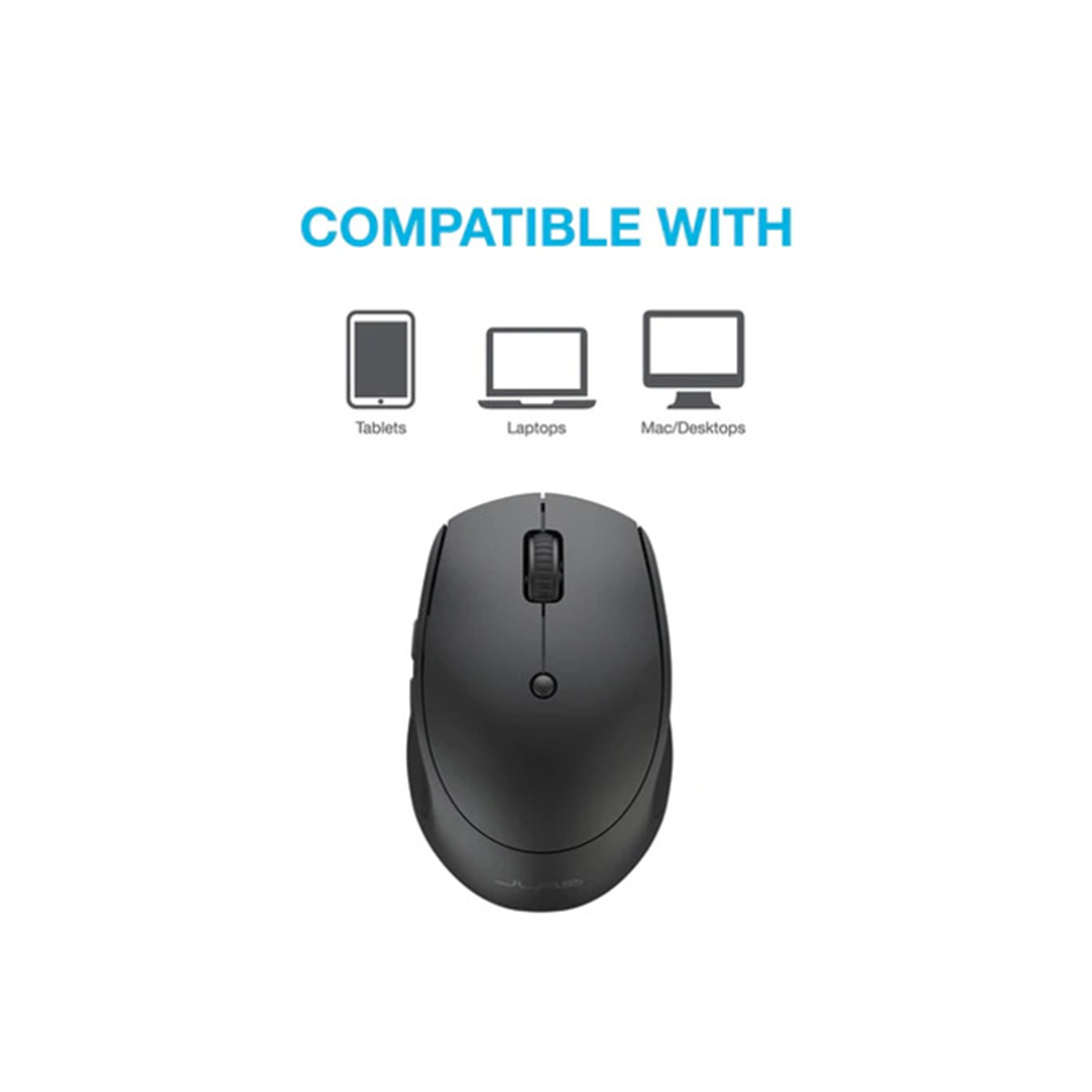 Chuột JLab không dây Go Charge màu đen, Bluetooth 5.0, pin sạc dùng 4 tháng, kết nối 3 thiết bị, DPI 1600, BH 2 năm- Hàng chính hãng