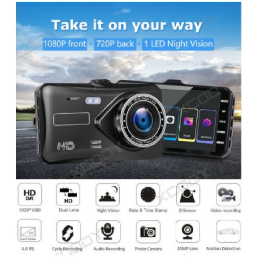 Camera hành trình A6 170 độ WIDE-ANGLE 6G LENS CAR CAMERA màn hình LCD 4.0'' Chất lượng hình ảnh 1080P