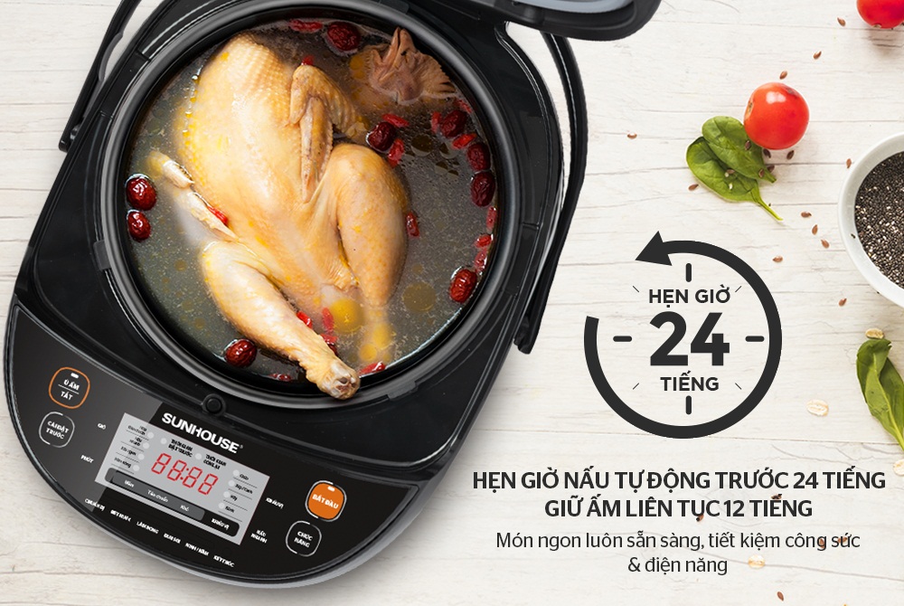 Nồi Cơm Điện Tử  Sunhouse SHD8907B (1.8 Lít) - Hàng Chính Hãng