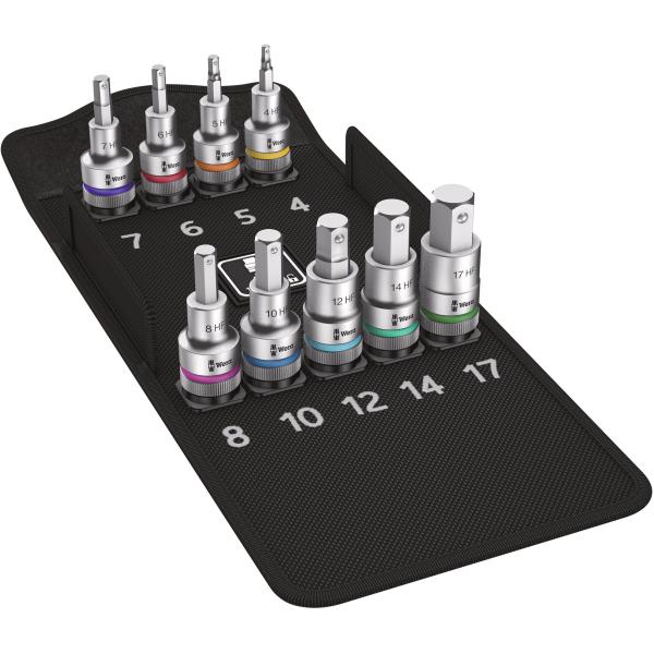 Bộ Socket Lục Giác Wera 8740 C Hf 1 Zyklop 1/2 Inch Gồm 9 - Hàng Chính Hãng 100% từ Đức