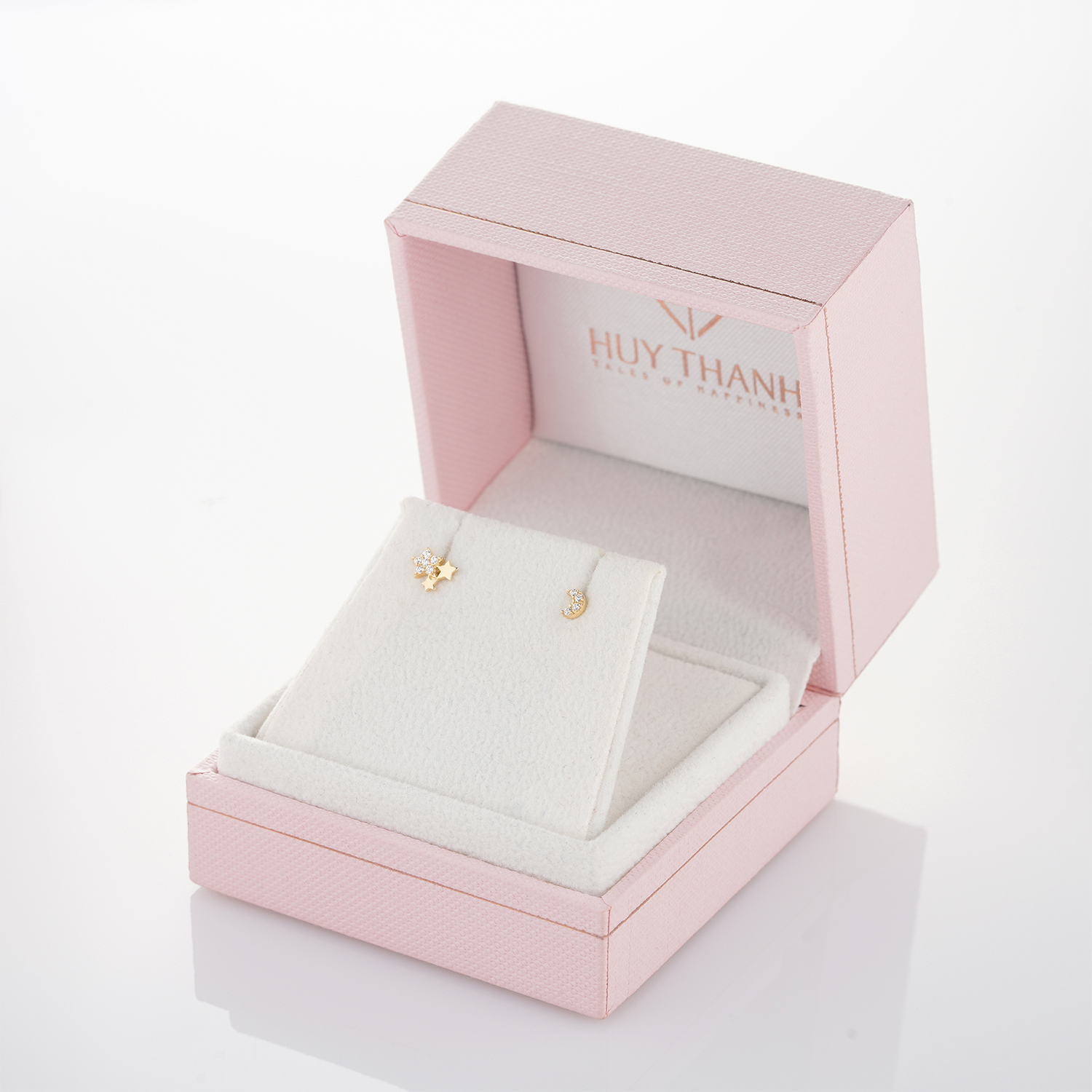 Bông Tai Nữ Vàng 10K BTAM66 Huy Thanh Jewelry