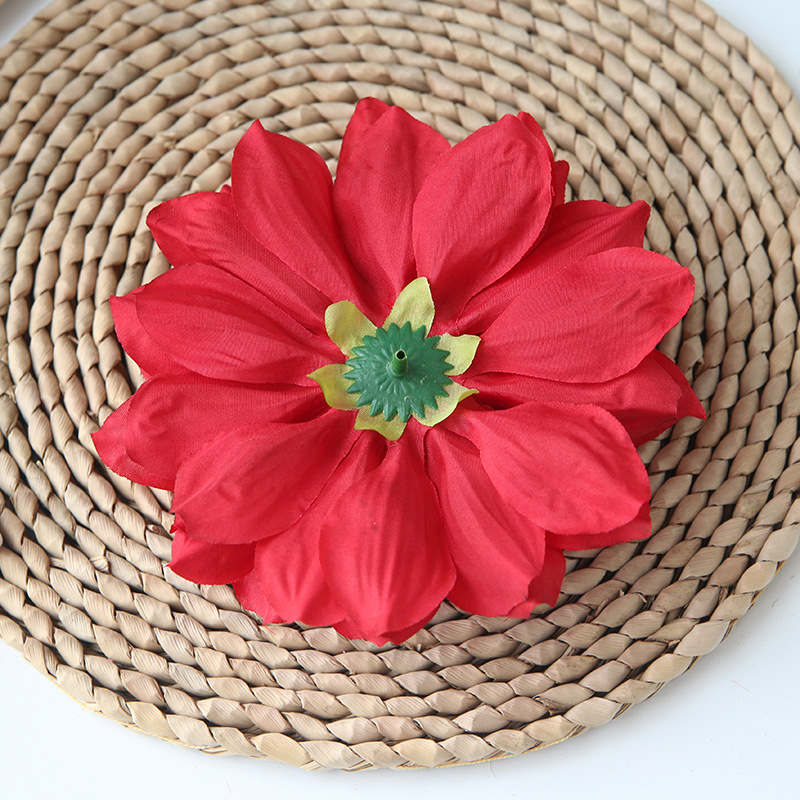 Đầu Hoa Thược Dược Lụa 15cm Cao Cấp Trang Trí Tiệc Decor Đồ Handmade