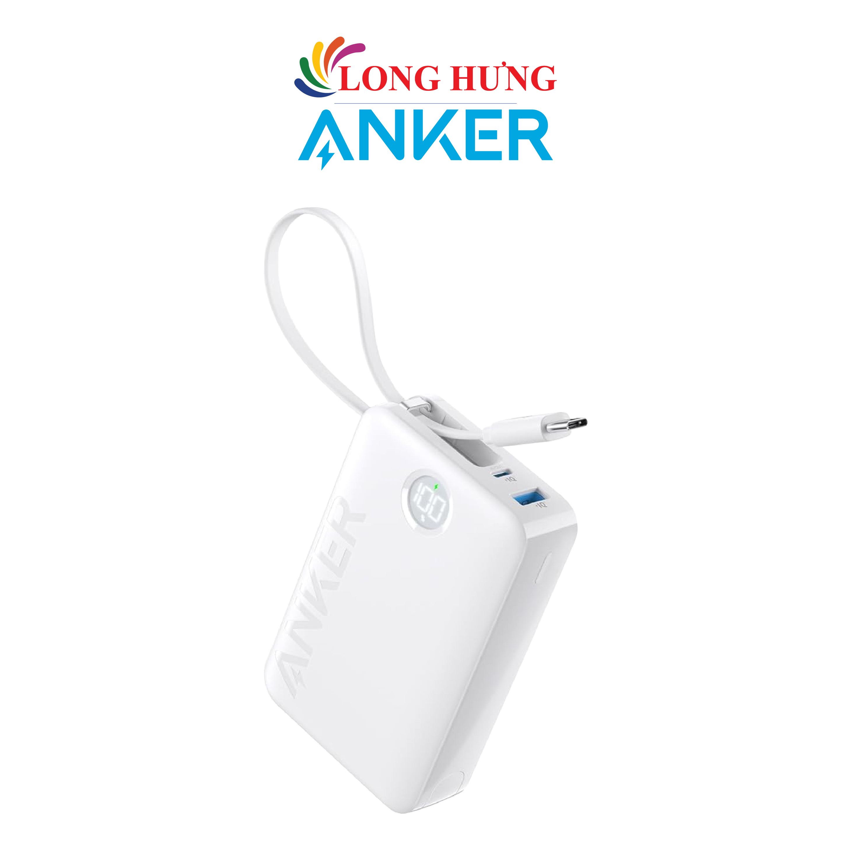 Sạc dự phòng Anker Cable Power Bank 1USB 1Type-C 22.5W 20000 mAh A1647 - Hàng chính hãng