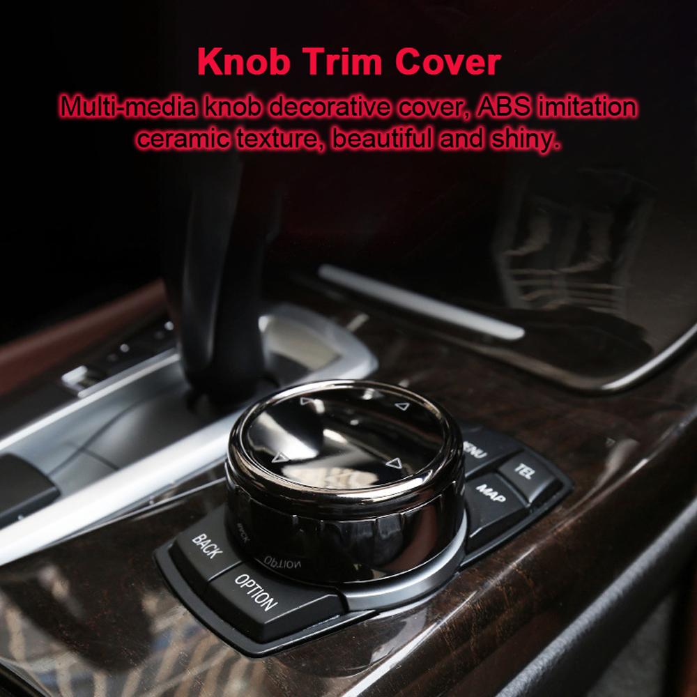 Multi-Media Knob Trim Cover Central Control Switch Button Decorative Cap Replacement for F10 F30 3-Series 5-Series X3 X5