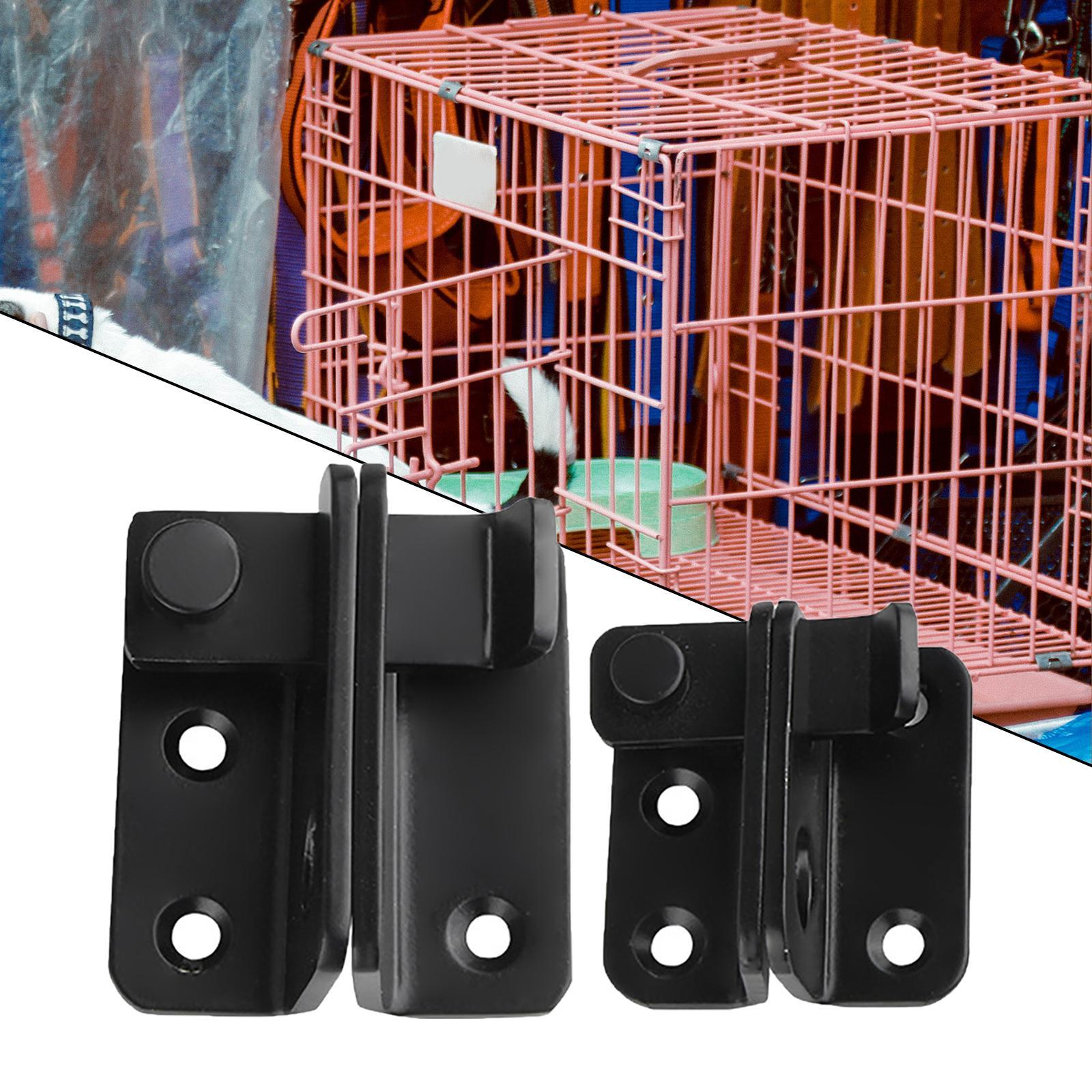 2 Pieces Door Latch Lock Lightweight Door Security for Drawer Fences Black
