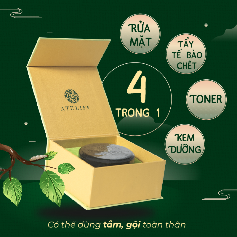 Xà Phòng Tằm - ATZ Healthy Life - Làm Sạch Da, Tẩy Tế Bào Chết, Cân Bằng Độ Dầu