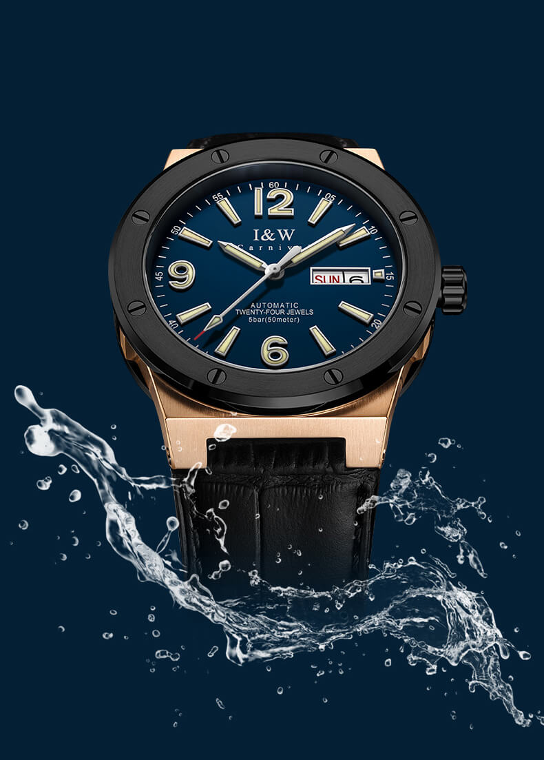 Đồng hồ nam chính hãng IW CARNIVAL IW589G-2 Kính sapphire ,chống xước,Chống nước ,Bảo hành 24 tháng,Máy cơ ,Dây da cao cấp,thiết kế lộ cơ thể thao
