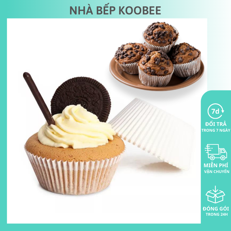 Set 100 giấy lót bánh cupcake, muffin, bánh bao, bánh trứng nướng - Ly khuôn cupcake giấy nến chống dính (NGẪU NHIÊN)