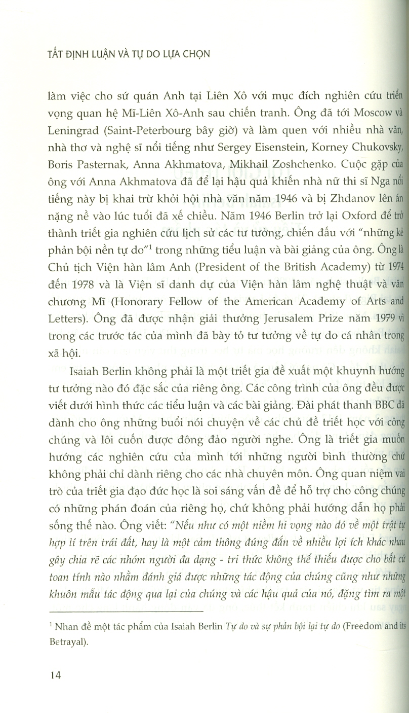 Tất Định Luận Và Tự Do Lựa Chọn (Bản bìa mềm) - Isaiah Berlin