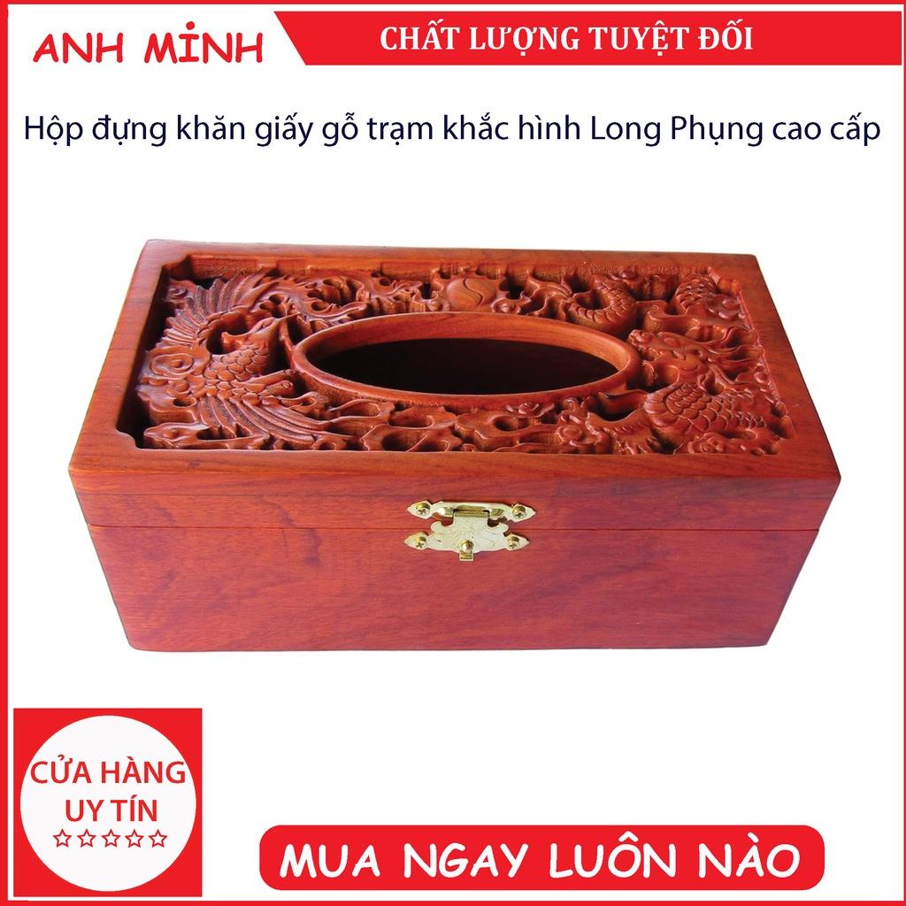 Hộp đựng giấy ăn gỗ cao cấp sang trọng - dụng cụ gia đình Anh Minh