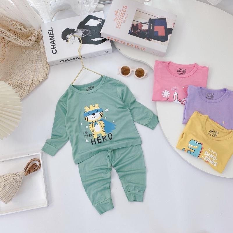 Bộ dài tay thun lạnh in hình cho bé trai/ bé gái