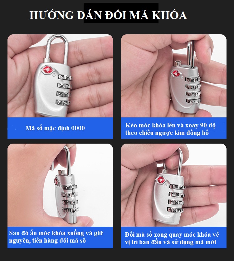 Khóa vali balo du lịch TSA 4 số