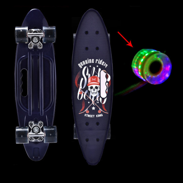 Ván Trượt Skateboard Penny Bánh Xe PU Phát Sáng, Ván Trượt Nhựa PP Chịu Tải Trọng Lớn 150kg, Ván Trượt Dành Cho Thanh Thiếu Niên (giao màu ngẫu nhiên)