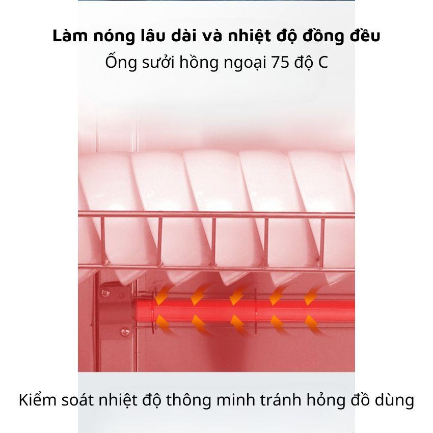 Máy Sấy Bát Đĩa Khử Khuẩn 350L, Tủ Sấy Chén Đĩa 2 Cánh Có Ngăn Kéo