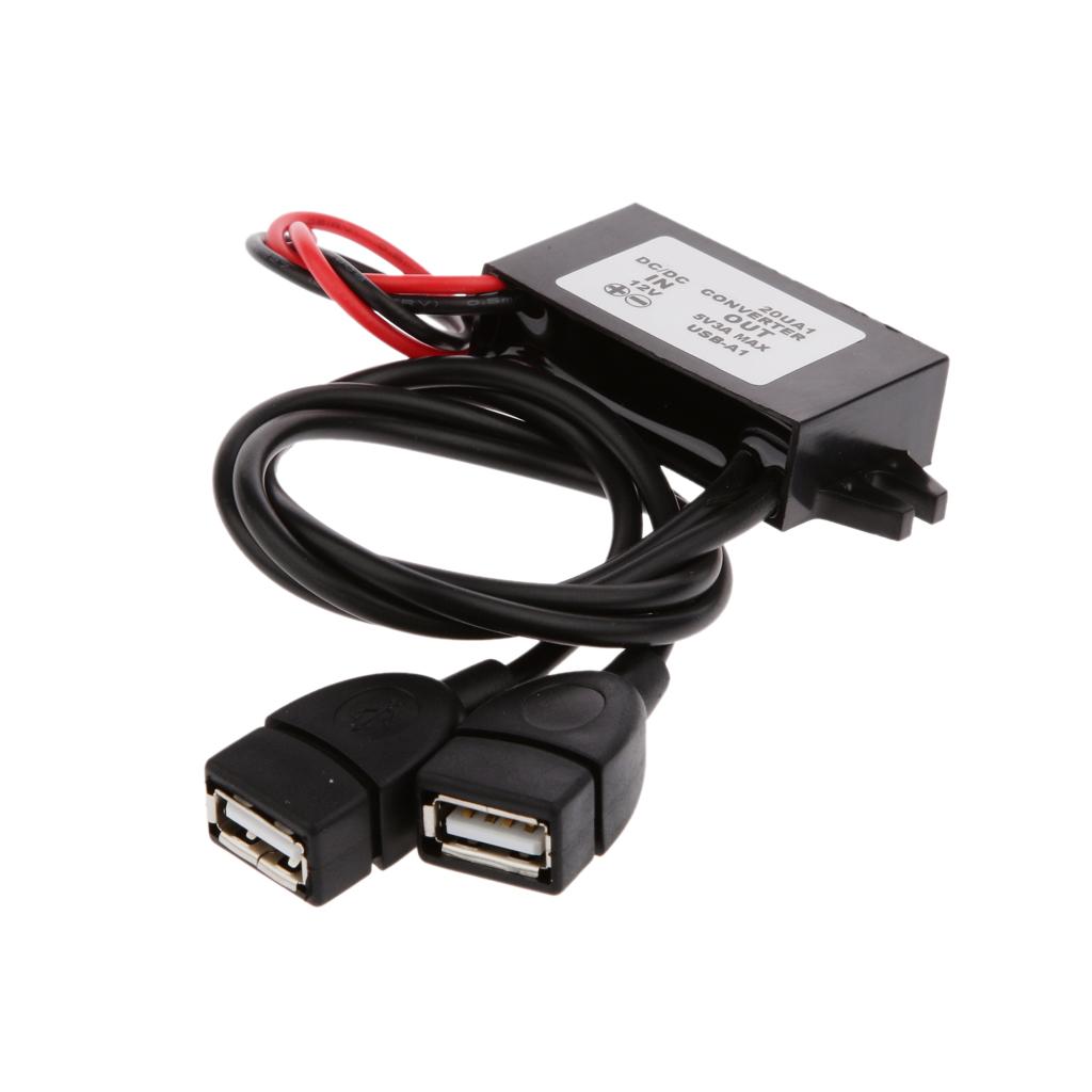 Dual USB DC-DC Car Converter Module 12V To 5V 3A 15W Power Adapter