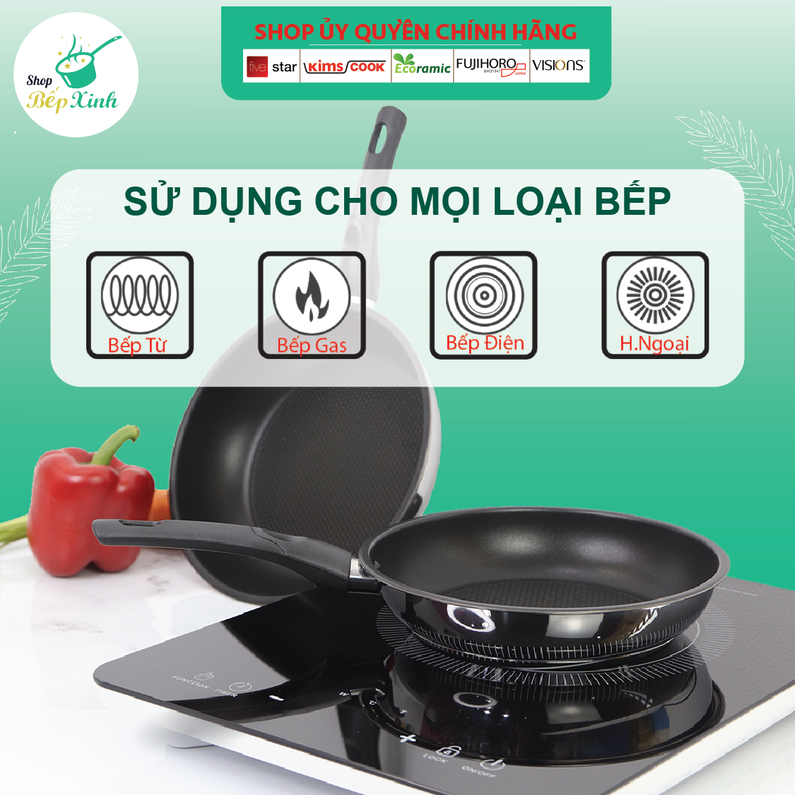 Chảo Chống Dính Bếp Từ Fivestar Tặng 5 Muỗng