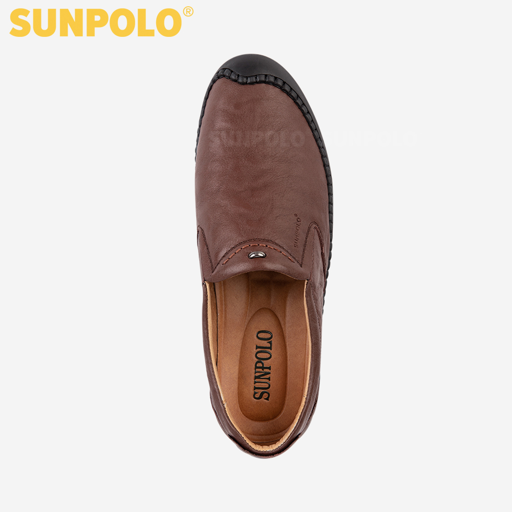 Giày Lười Nam Da Bò SUNPOLO CS5028 (Nâu bò)