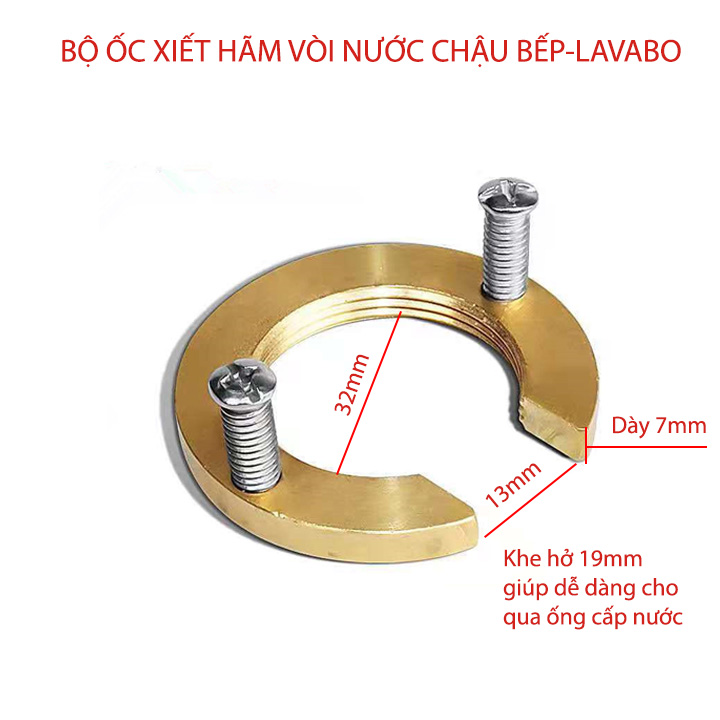 Ốc hãm chân vòi nước chậu bếp, lavabo thông minh, chắc chắn (Loại D32mm)