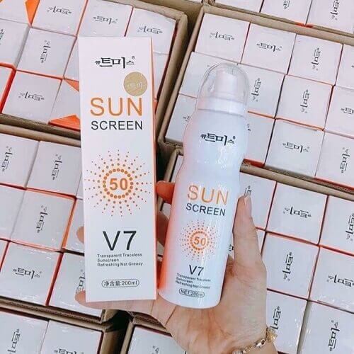 Kem Chống Nắng Dạng Xịt Toàn Thân V7 Sun Screen Hàn Quốc 200ml