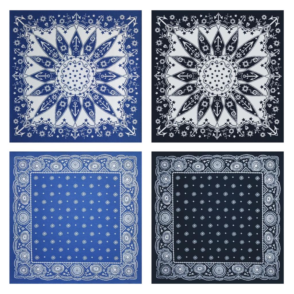 Khăn bandana họa tiết độc đáo - Khăn vuông cotton 100% 55x55cm