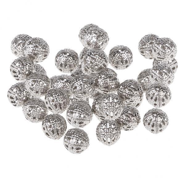 2x 100 Pieces 8mm Round Metal Beads Spacer Beads Beads Jewelry DIY Crafts