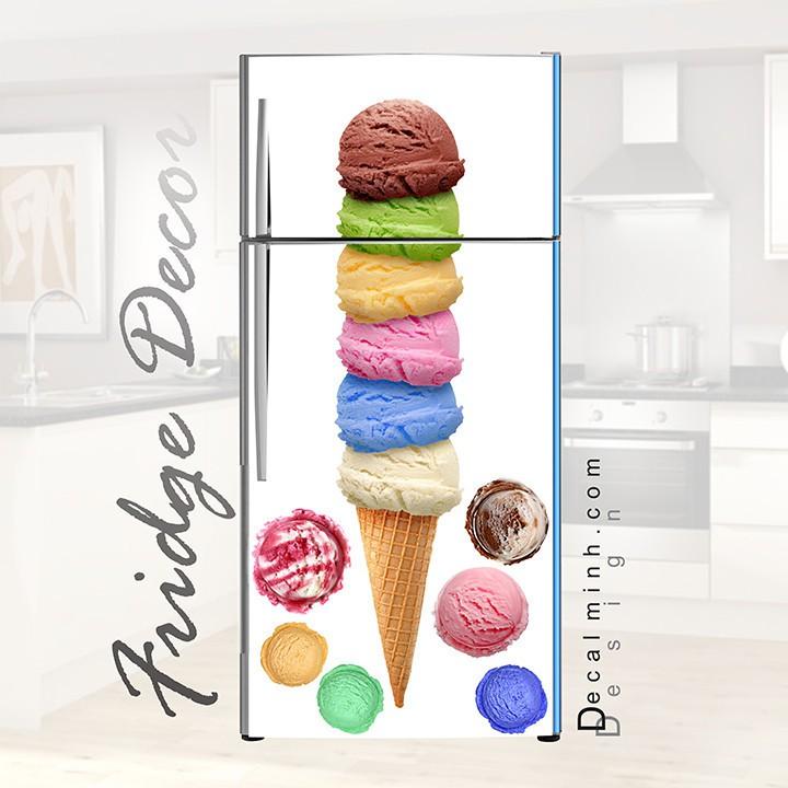 Decal 3D dán Cửa Tủ Lạnh chống thấm cao cấp
