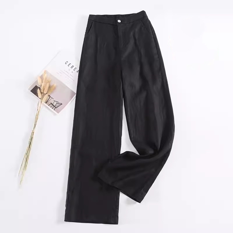 Quần ống rộng nữ, chất liệu Đũi Xước, mềm mịn, dày dặn, mặc mát, quần kiểu nữ form rộng rãi, thoải mái Nesa Shop QT10
