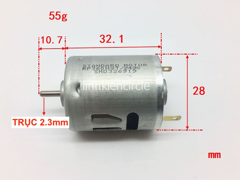 Motor mini 360 mã 360-2885 6V - 12V tốc độ 20000 RPM - LK0276