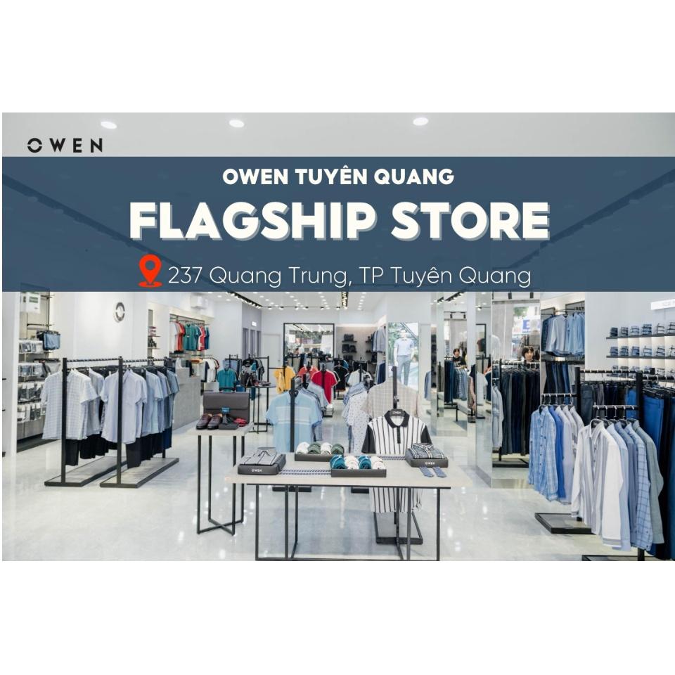 Quần âu Owen nam công sở dáng Regular màu Navy trơn có trợ cạp co dãn mã QRT231515R2