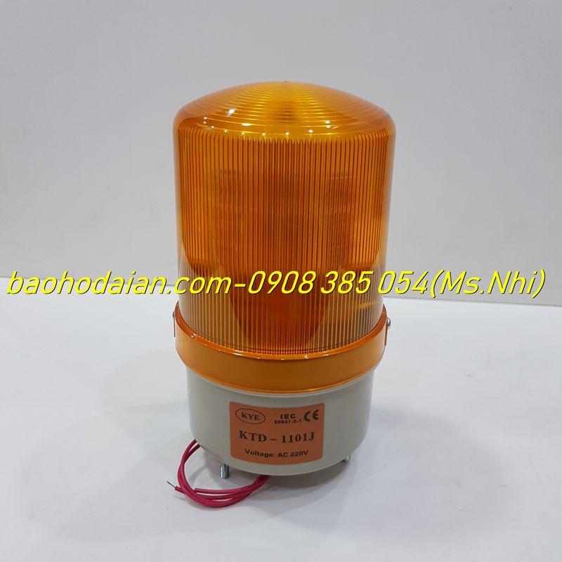 Đèn Xoay Báo Hiệu Có Còi Hú KTD 220V - 1101J- Hình thật, có sẵn