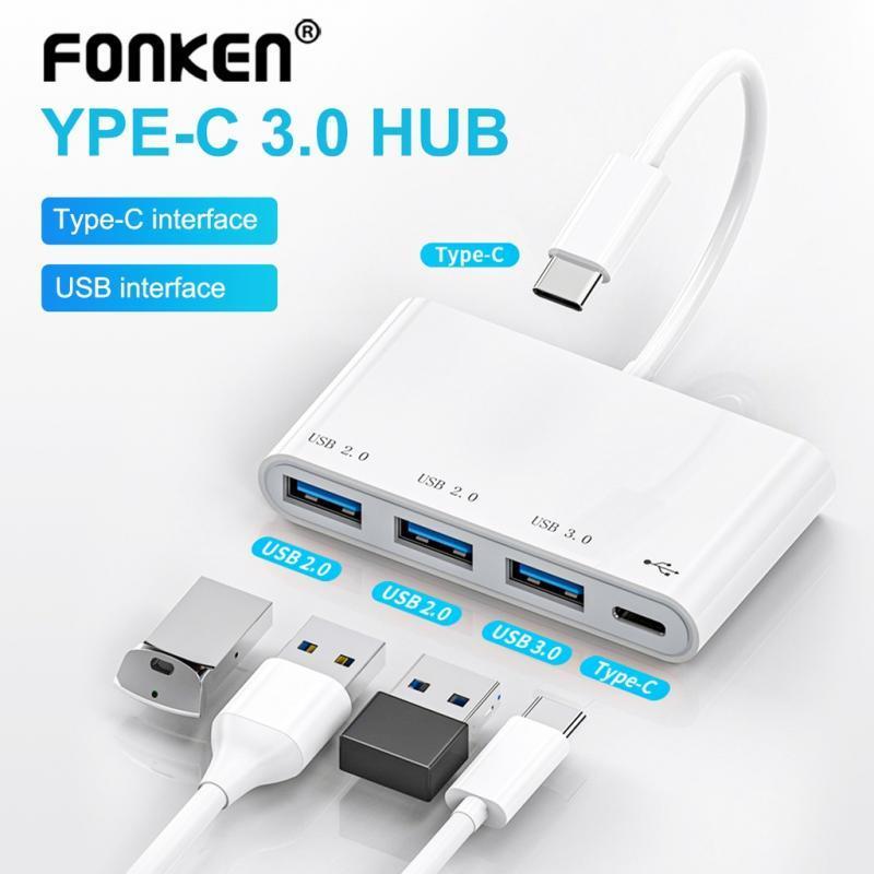 Hub ANKNDO chia 4 cổng usb 2.0 3.0 tốc độ cao 4 trong 1 cho Laptop Notebook