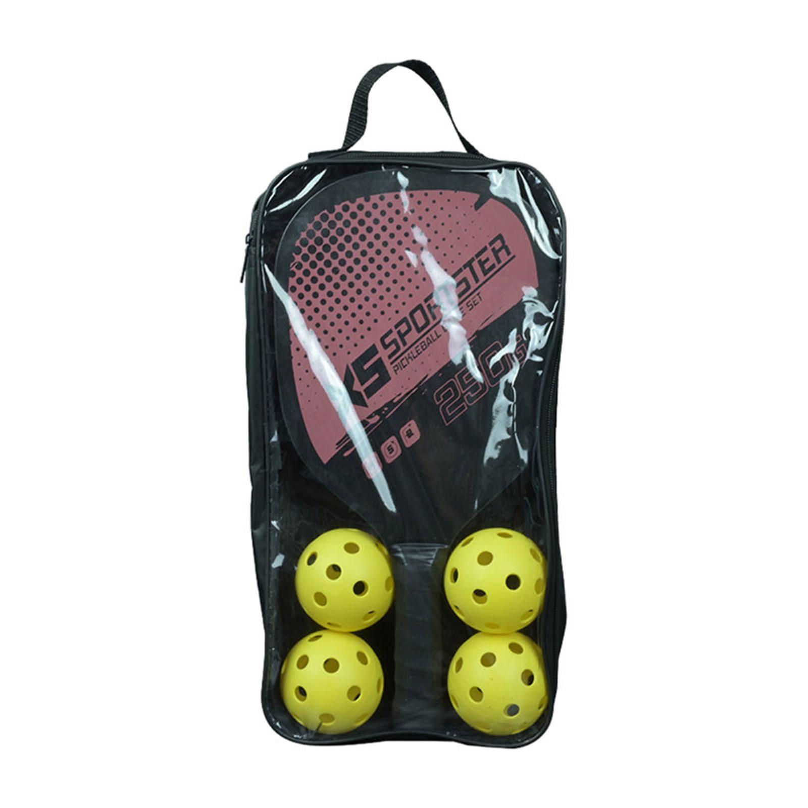 Pickleball Rackets Pickleball Paddles Wood Portable Durable Non Slip Handle with Storage Bag 4 Balls for Adults Player Training Sports Gifts