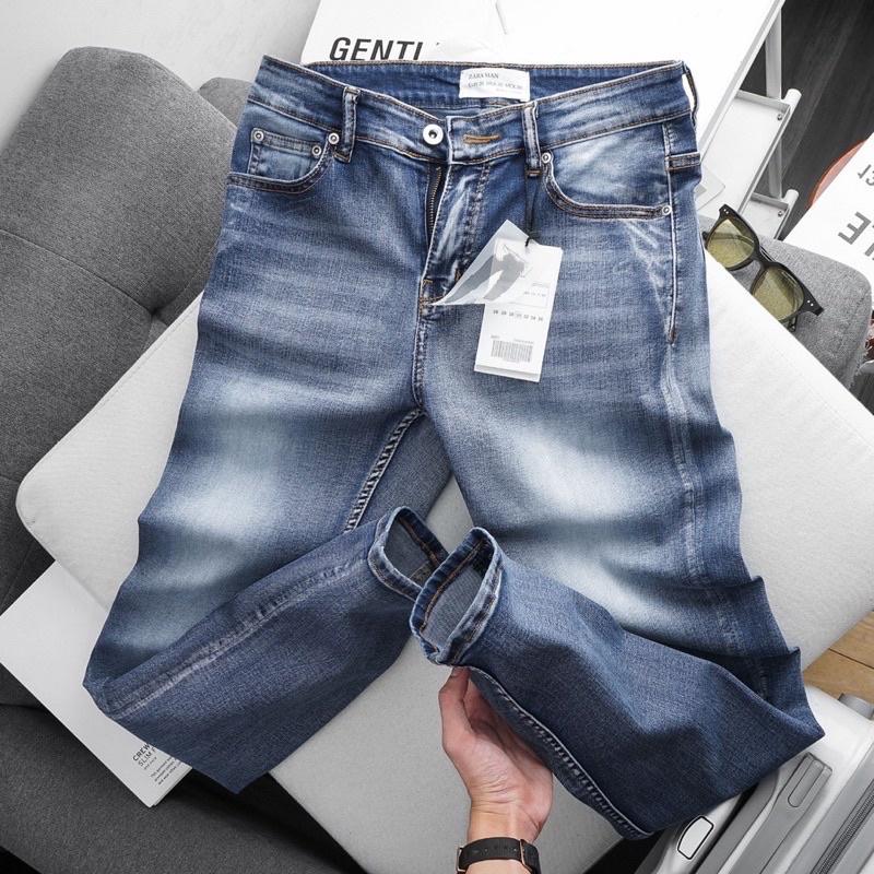 QUẦN JEAN NAM XANH NHẠT QUẦN BÒ NAM CAO CẤP CO DÃN MẪU MỚI ĐẸP ỐNG ÔM PHONG CÁCH THỜI TRANG HAIAN JEANS