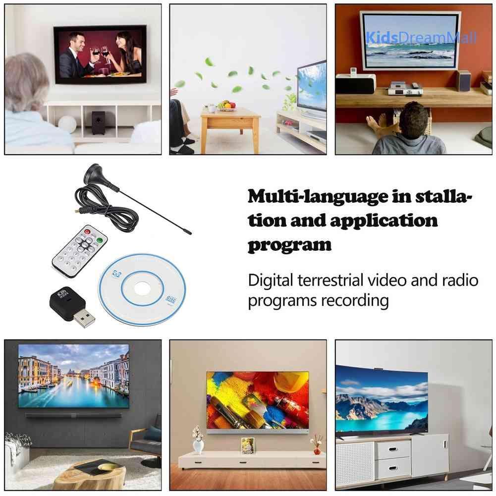 Mới Bộ Ăng Ten Thu Sóng Truyền Hình Kỹ Thuật Số USB 2.0 Cho PC HDTV DVB-T