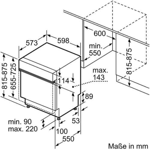 Máy Rửa Bát Bán Âm 14 Bộ Châu Âu BOSCH HMH.SMI4HCS48E - Hàng Chính Hãng