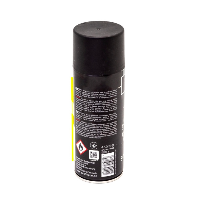 Xịt chống kẹt cửa ô tô Senfineco 9990 Silicon Spray - dung tích 450ml - Xịt dưỡng gioăng cao su bôi trơn