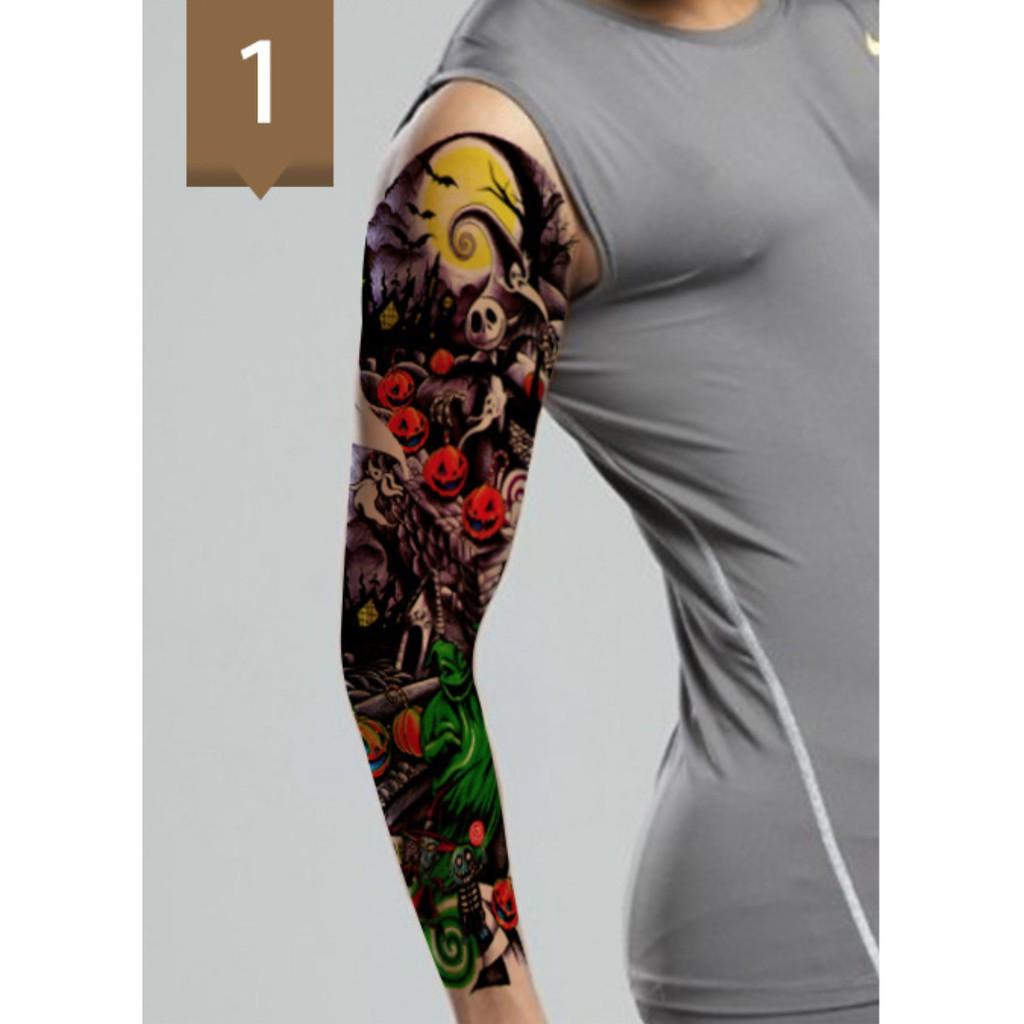 Hình xăm dán kín tay chủ đề màu 17x48cm