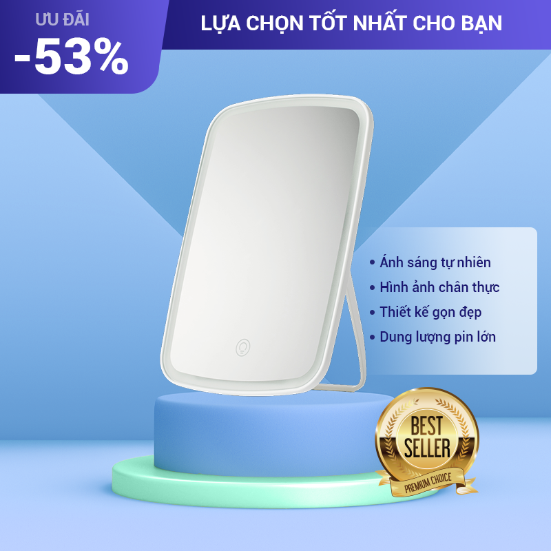 Gương Trang Điểm Có Đèn Led Với Ánh Sáng Tự Nhiên , Ba Mức Đèn Tùy Chỉnh Bằng Cảm Ứng Chạm