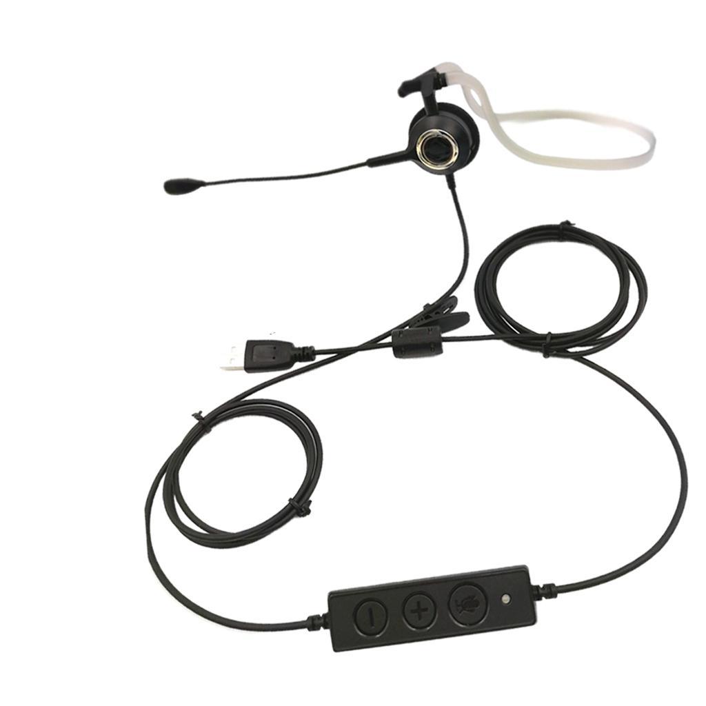 Call Center USB Port Headset, Rear Mounted  Headphone with Mic
