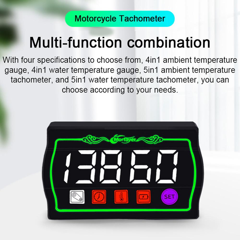 Motorcycle Intelligent Tachometer Multi-function Instrument S7 Level Waterproof Time Set 12-hour 24-hour System Switchable with Stopwatch and Automatic Fault Diagnosis Function