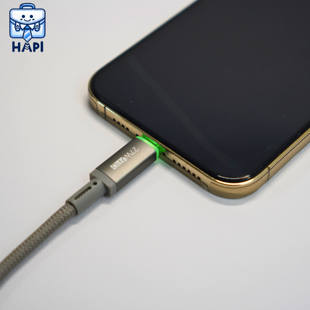 Cáp sạc Type-C to L 27W hàng chính hãng WiWU Maglink Wi-C083. Dây dù nylon siêu bền, truyền đẫn ổn định