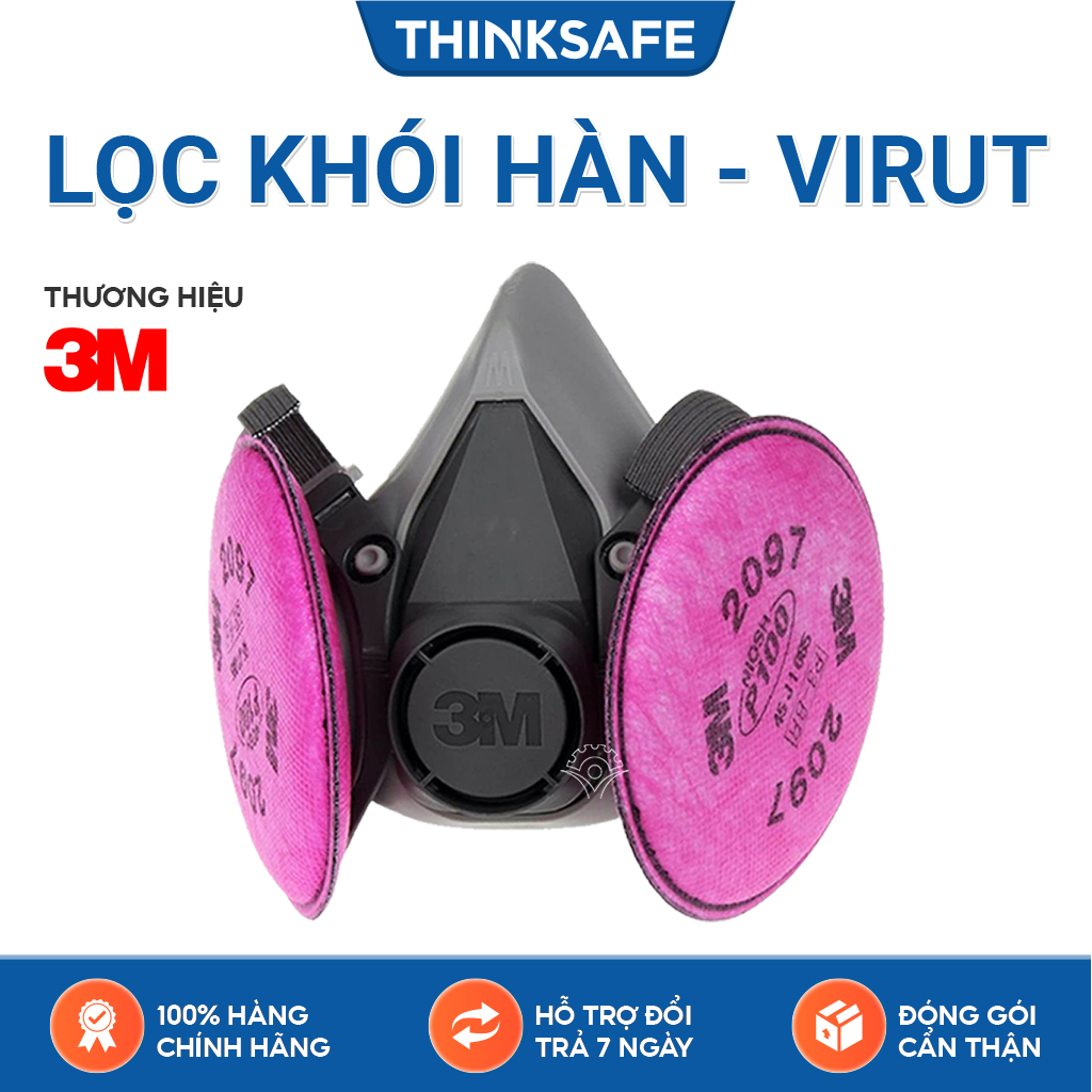 Mặt nạ phòng độc 3M 6200 phin lọc 3M 2097 lọc bụi mịn pm2.5, khói hàn, chống hơi sơn 3m 6200 - 3m 2097