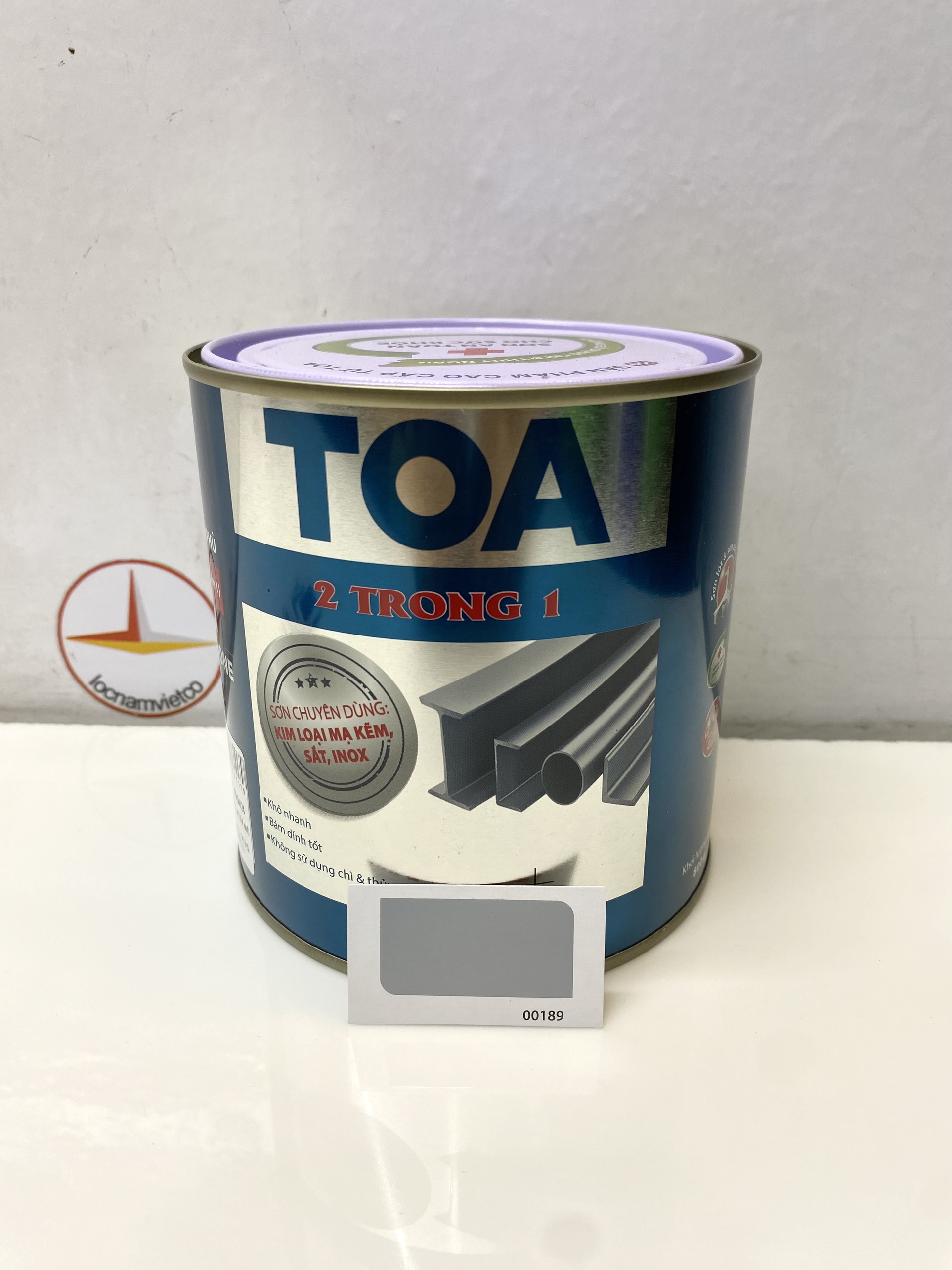Sơn sắt mạ kẽm Toa 2 trong 1 màu xám 189 _ 800G