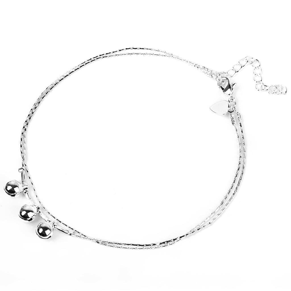 Plating Double Chain Ankle Bracelet with Bell