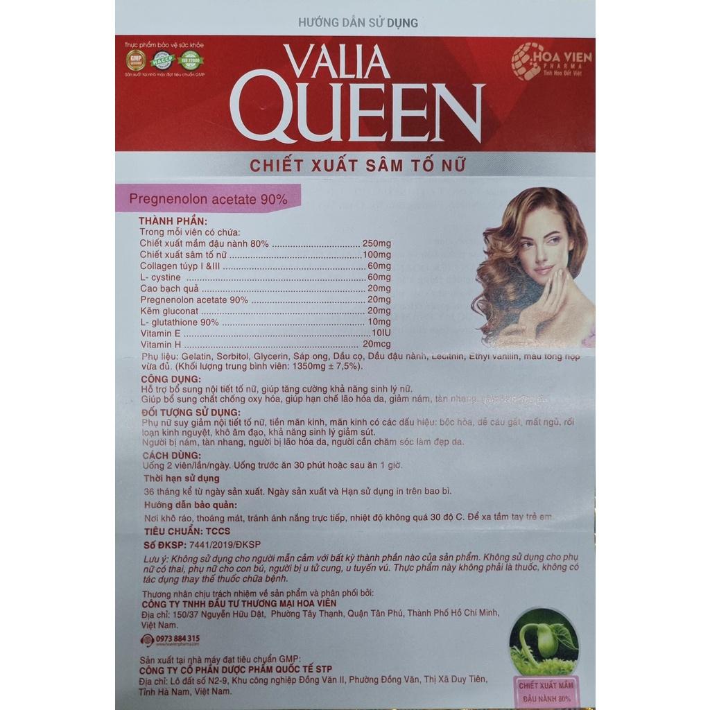 VALIA QUEEN - Hỗ trợ bổ sung nội tiết tố nữ, giúp làm đẹp da